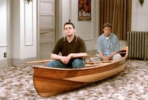 Chandler and Joey in a canoe