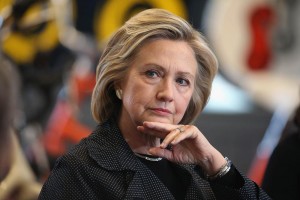 Clinton at a campaign stop in Iowa