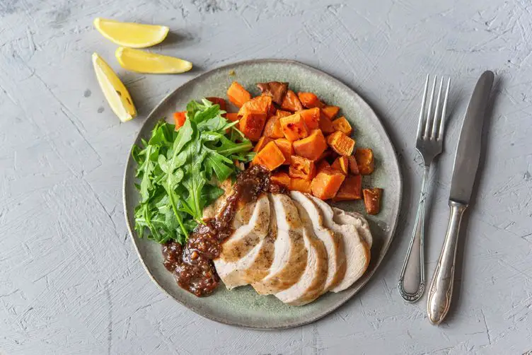 Meal with metal cutlery