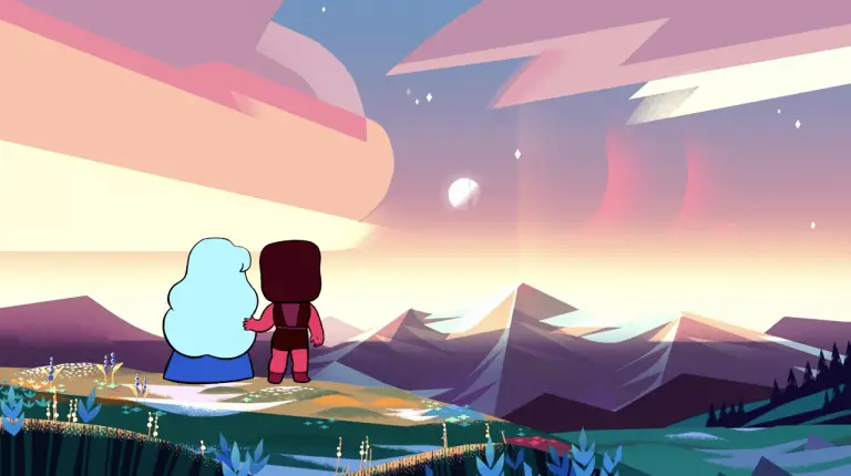 The background art in "Hilda" is visually captivating. (Image via Steven Universe)