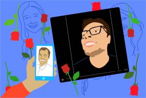 To many, Daniel Miramontes' reaction videos have made "The Bachelor" worthwhile. (Illustration via Julianna Renk, University of California.)