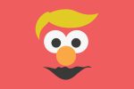 Elmo with Donald Trump haircut sesame street in today's political climate illustration by Natasha McDonald