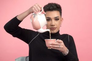 James Charles pouring tea