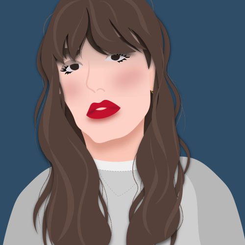 An illustration of beauty YouTuber Violette_fr by Natasha McDonald