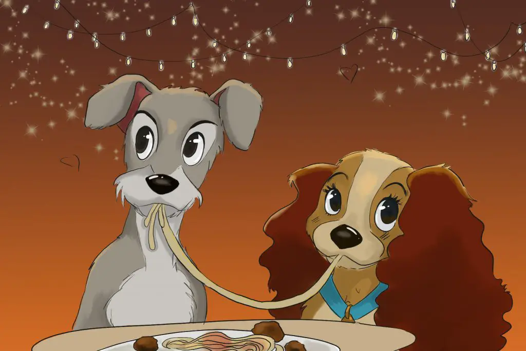 Lady and the Tramp illustration by Ashawna Linyard for Caleb Dukes' article