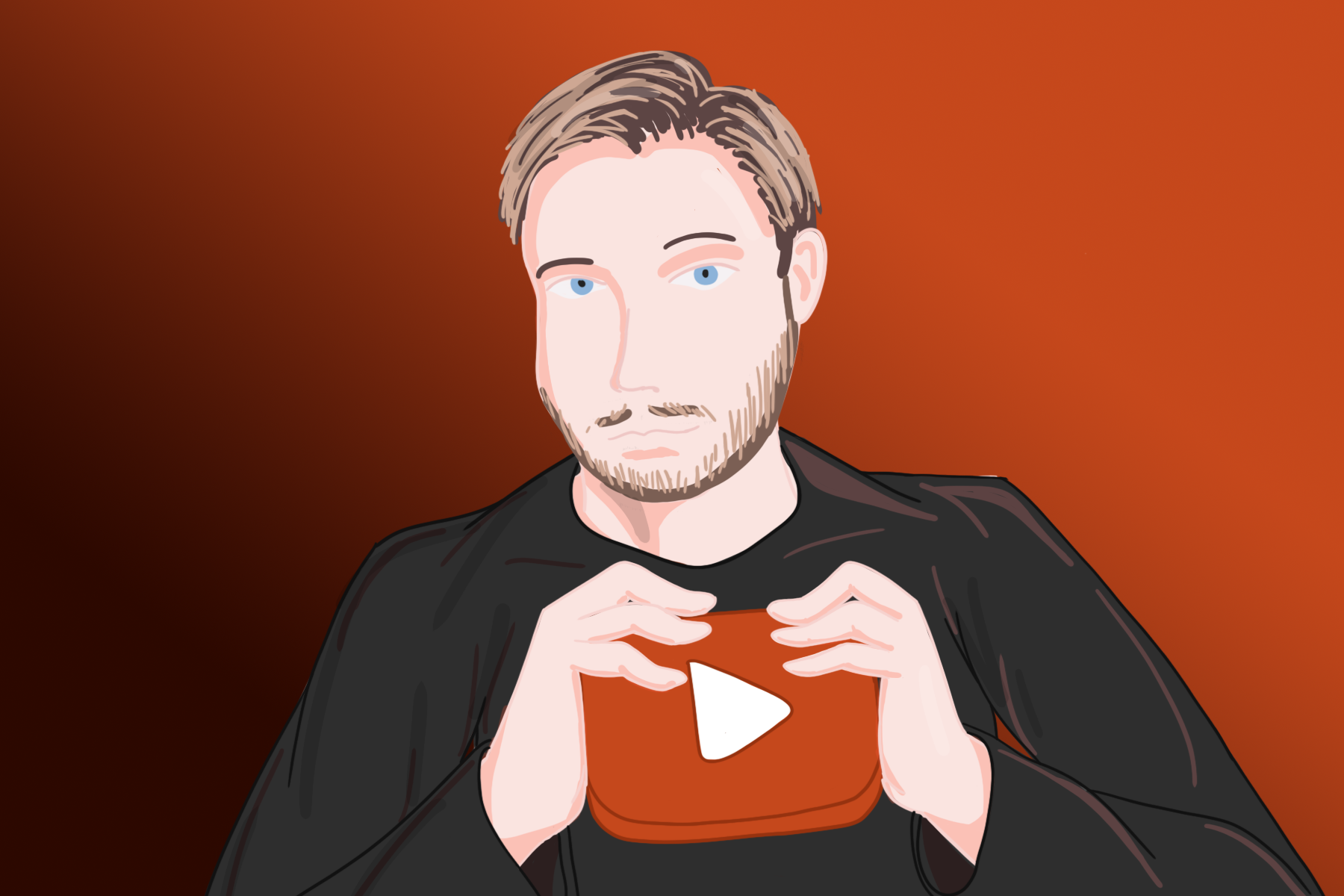 An illustration of PewDiePie in an article about YouTubers