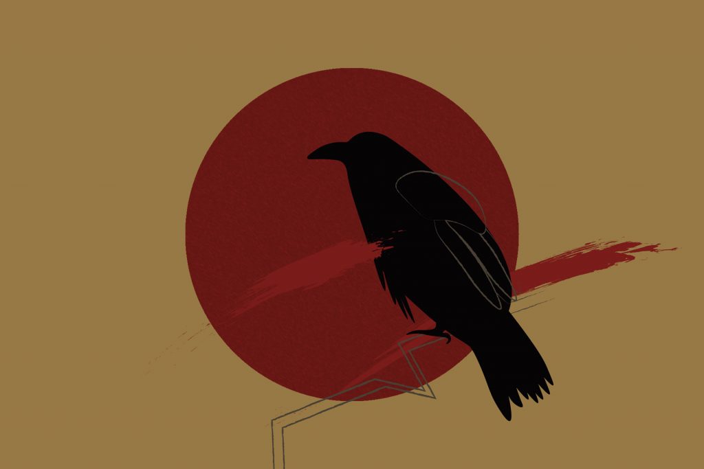 Illustration of crow from Ghost Stories, a Netflix anthology of Indian horror