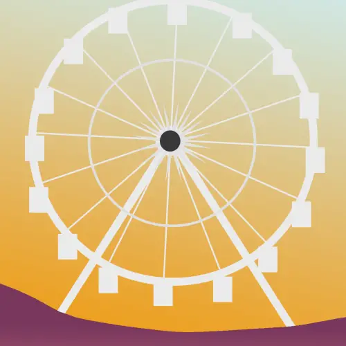 Illustration by Simon Wang of a ferris wheel at Coachella