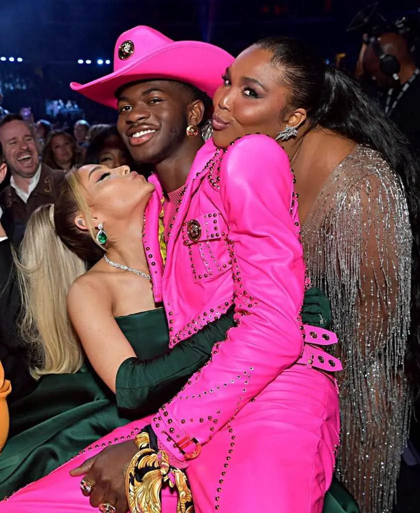Picture from the 2020 Grammy Awards of Ariana Grande, Lil Nas X and Lizzo
