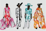 illustration of four black men modeling men's fashion