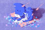 Two blue creatures reading on a picnic blanket in an article about writing