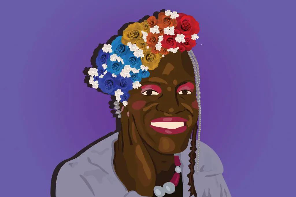 Illustration of Marsha P. Johnson, an important figure in black LGBT+ history