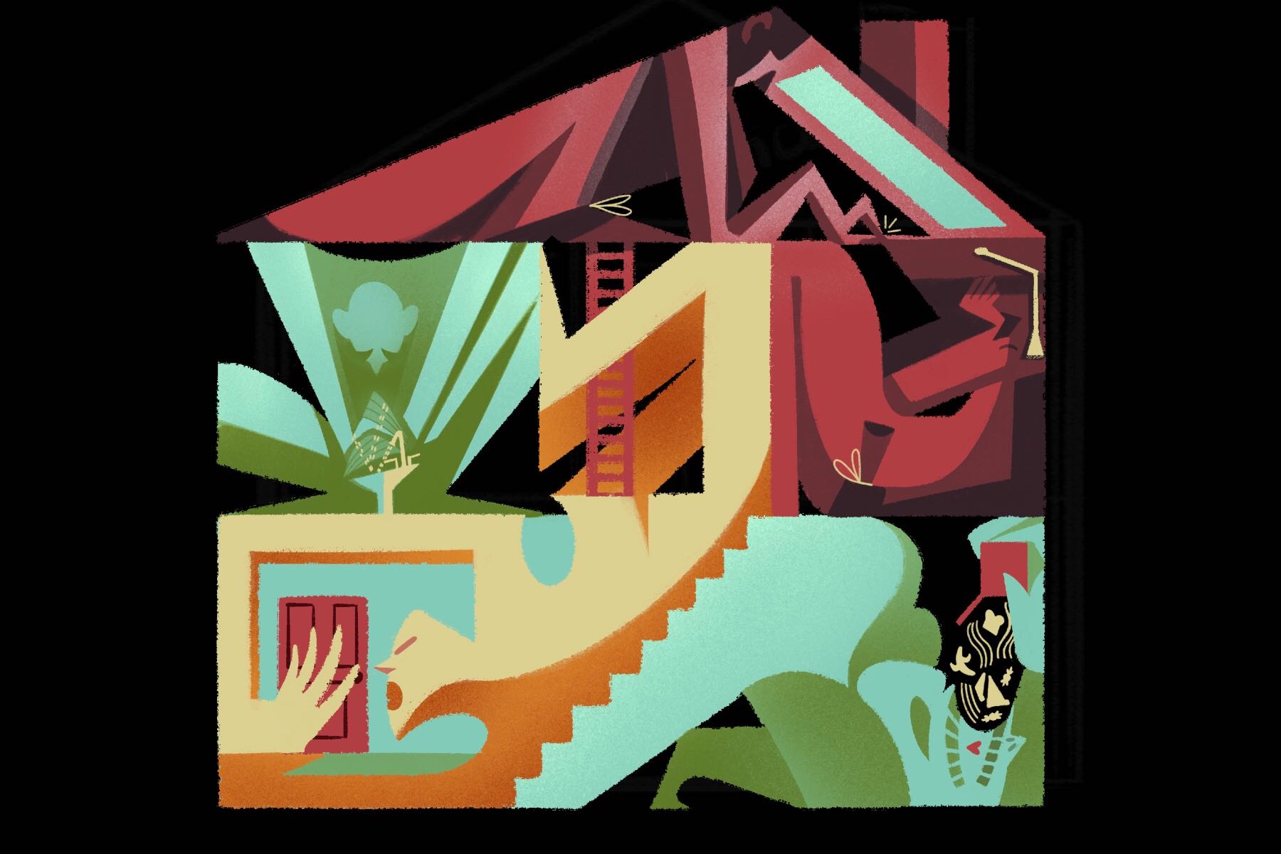 Illustration of house for quarantine