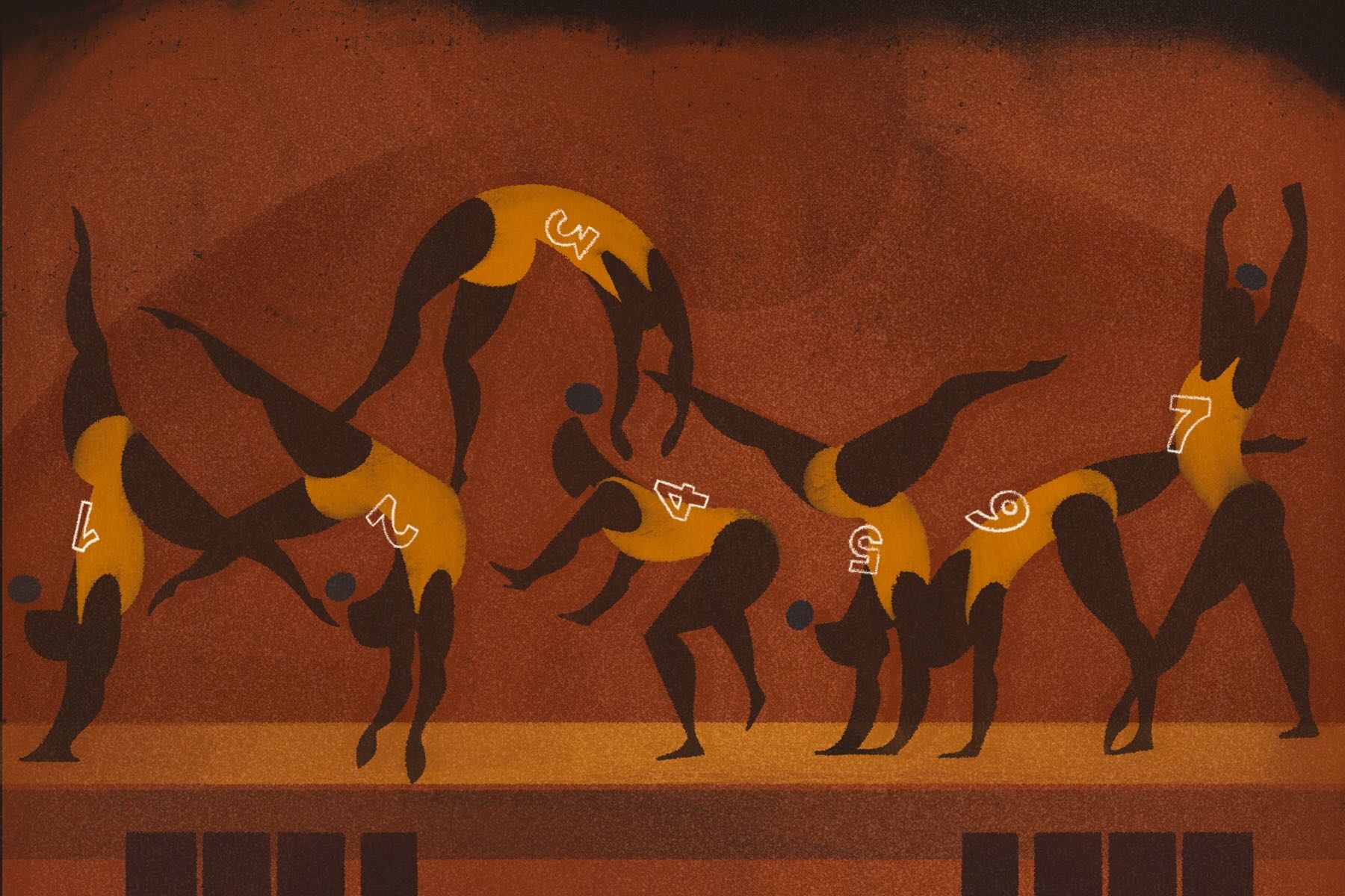 Illustration of a gymnastics competition