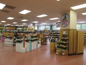 The wine section of a Trader Joe's