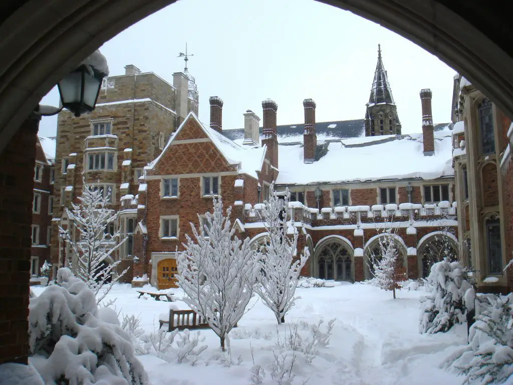 A picture of Yale University in the snow in an article about going on a J-Term