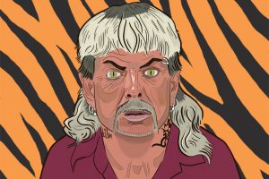 Illustration by Drew Parrott of Joe Exotic from Tiger King