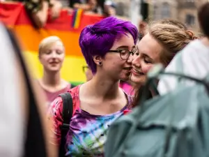 Queer representation hasn't always been positively represented in film, but today there seems to be more positivity being spread and a sense of pride in the queer community much like the couple represted at pride above.