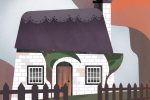 Illustration by Francesca Mahaney of a cottage in an article about cottagecore