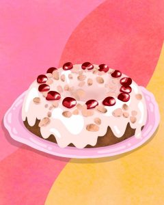 Illustration by Sarah Yu of a cake