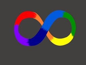 In article about Autism Speaks, the rainbow infinity symbol, which stands for the diversity of the autism spectrum