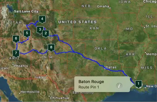 road trip route