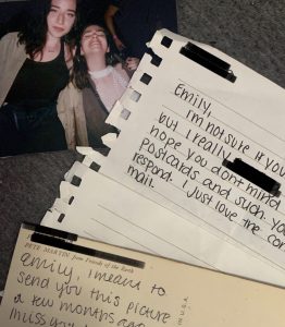 A photo and letter sent between friends during quarantine