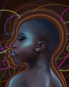 Illustration by Sezi Kaya of a Black person in profile