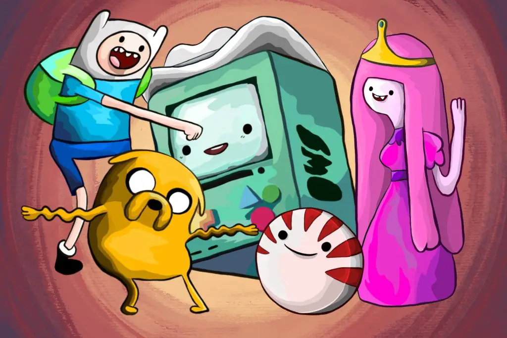 Illustration by Shelly Freund of the Adventure Time cast