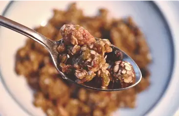 Granola in a spoon