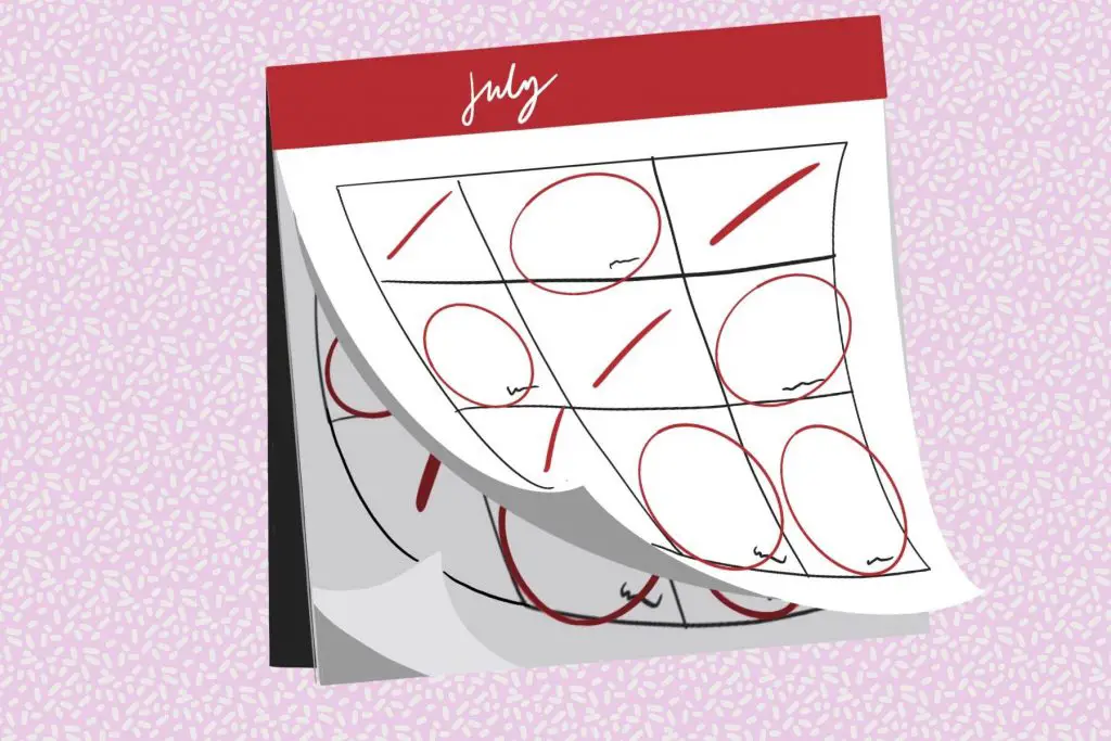 In an article about National Days, an illustration by Ash Ramirez of a calendar on the month of July