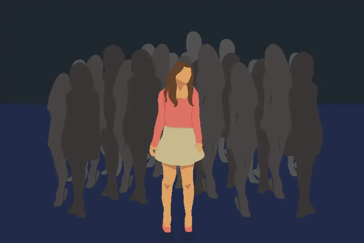 Illustration of being feminine in a "Pick Me Girl" world