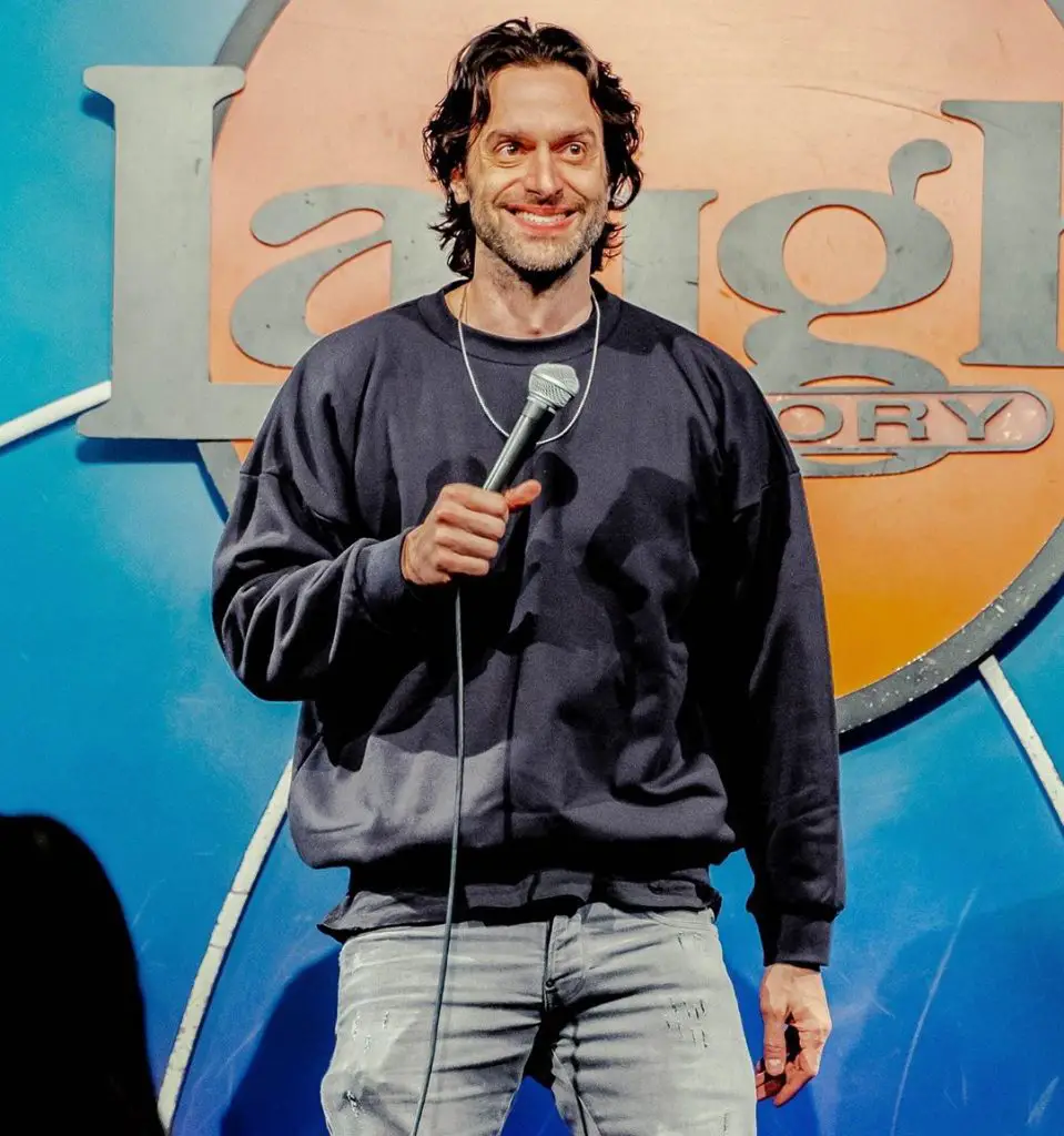 Chris D'Elia performing at the Laugh Factory