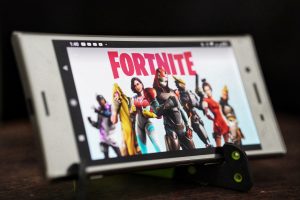 Fortnite playing on a phone