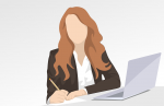 Illustration of a business woman in an article about the term girlboss
