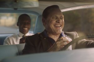 In an article about white savior films, a screenshot from the movie Green Book