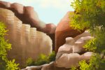 In an article about national parks, illustration by Sezi Kaya of a canyon