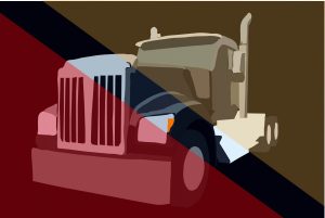 Illustration by Ellen Budell of a truck as depicted in "Carrier"