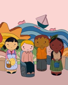 Illustration of diverse children