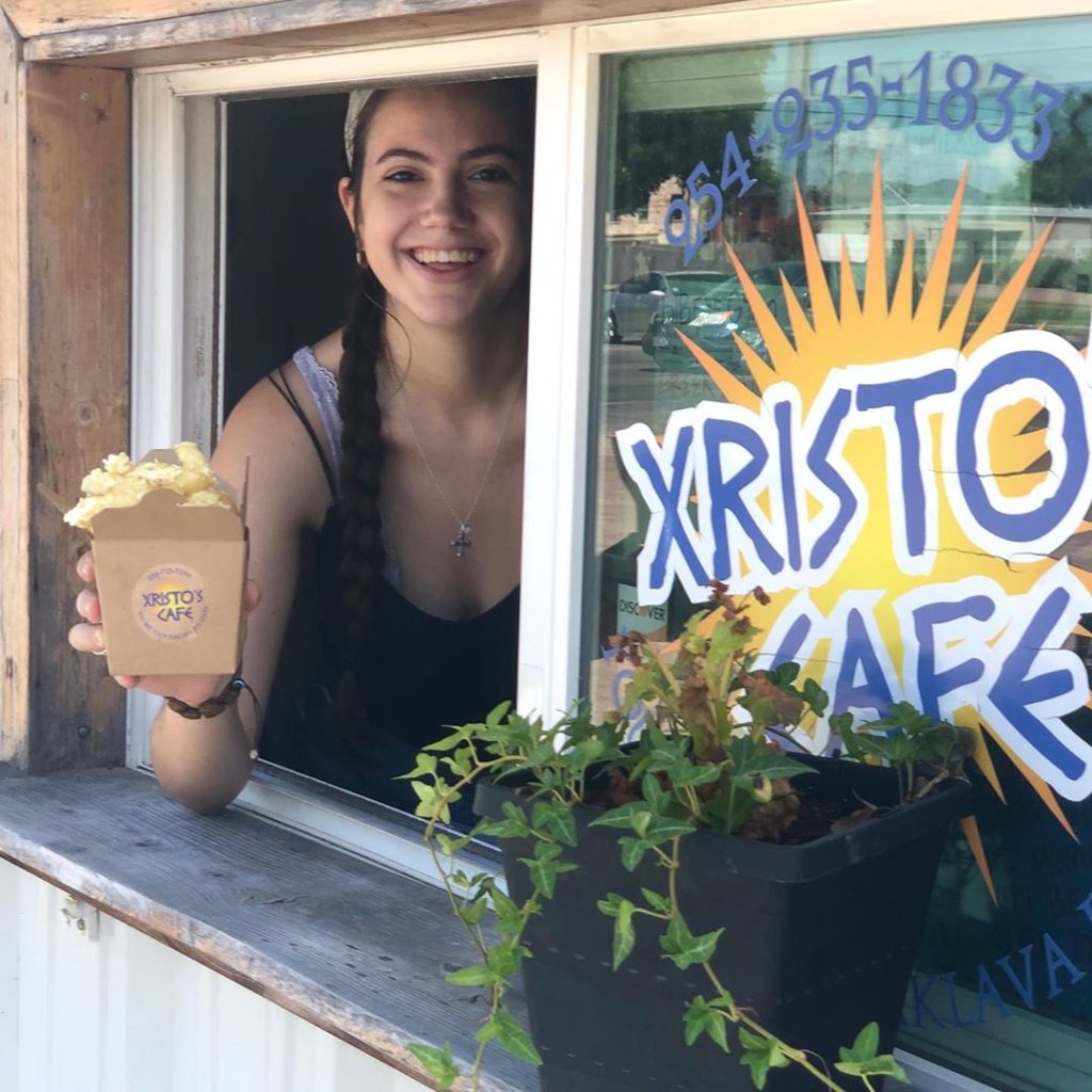 In an article about small businesses during the pandemic, an image of Xristo's Cafe's drive-thru