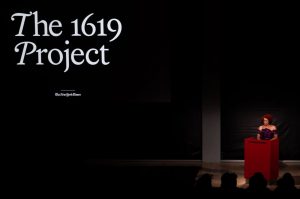 Nikole Hannah-Jones presenting the 1619 Project. (Image via Google Images)