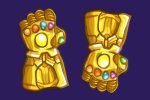 Thanos' glove from Infinity War, illustrated by Shelly Freund