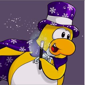 Club Penguin In A Magician's Outfit