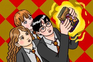 Illustration by Marlowe Pody for an article on Harry Potter