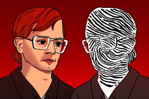 Illustration by Marlowe Pody for an article on Jeffrey Dahmer