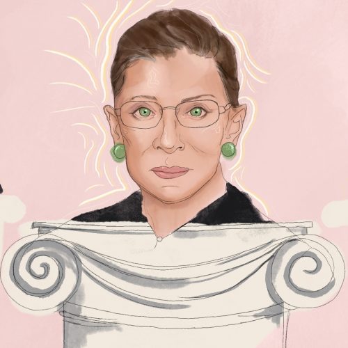 Illustration by Emmalia Godshall for an article on Ruth Bader Ginsburg