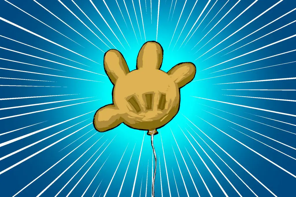 An illustration of a glove balloon from SpongeBob, for an article about the episode 'Rock Bottom.'
