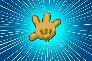 An illustration of a glove balloon from SpongeBob, for an article about the episode 'Rock Bottom.'