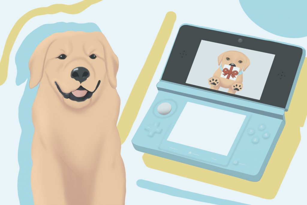 Real dog vs "Nintendog" virtual dog