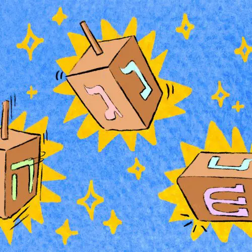 Illustration by Marlowe Pody for an article on Dreidel